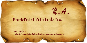 Markfeld Almiréna névjegykártya